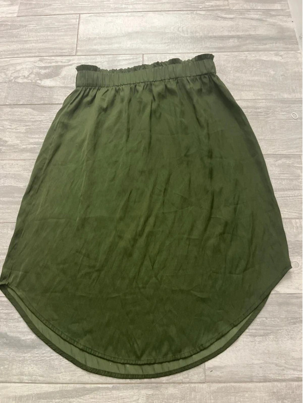 Loft Olive Green Midi Skirt